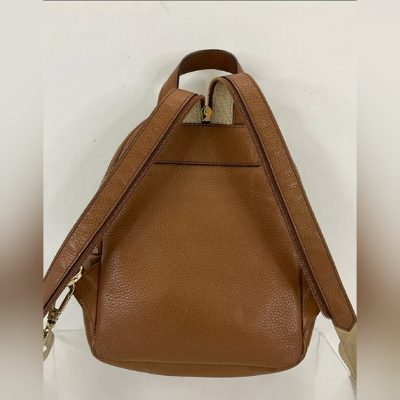 Michael Kors MK Designer Erin Leather Backpack Light Brown - Picture 10 of 10